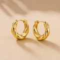 Metatrimdaily™ Twisted Gold Huggie Hoop Earrings